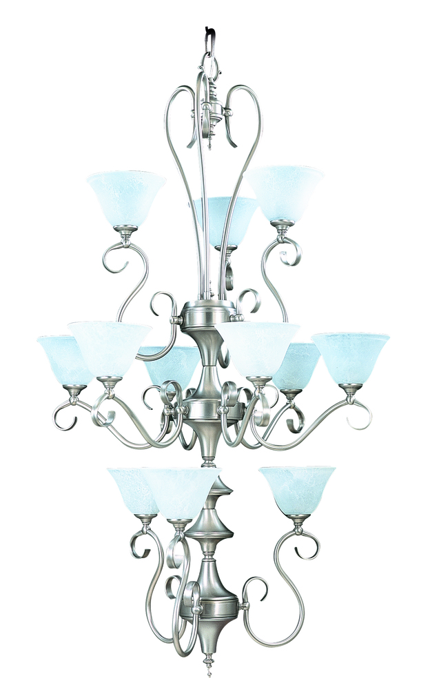 12-Light Mahogany Bronze Black Forest Foyer Chandelier