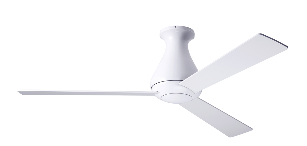 Altus Flush Fan; Gloss White Finish; 42" White Blades; No Light; Fan Speed Control