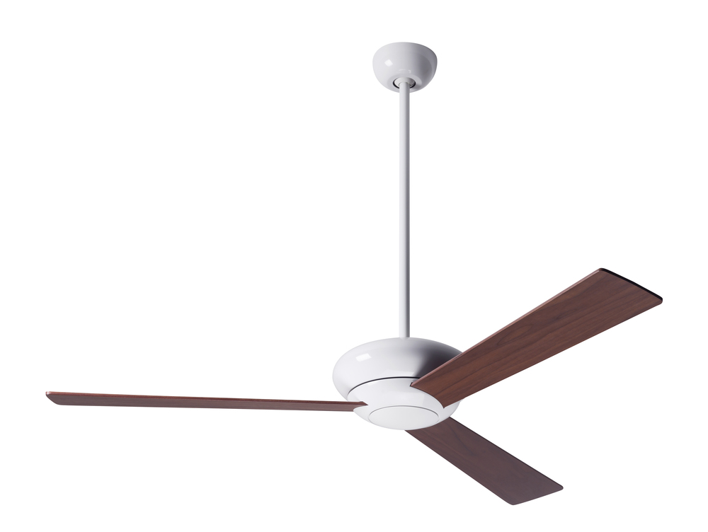 Altus Fan; Gloss White Finish; 52" Mahogany Blades; No Light; Fan Speed Control