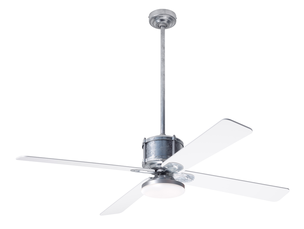 Industry DC Fan; Galvanized Finish; 50" White Blades; 20W LED Open; Remote Control