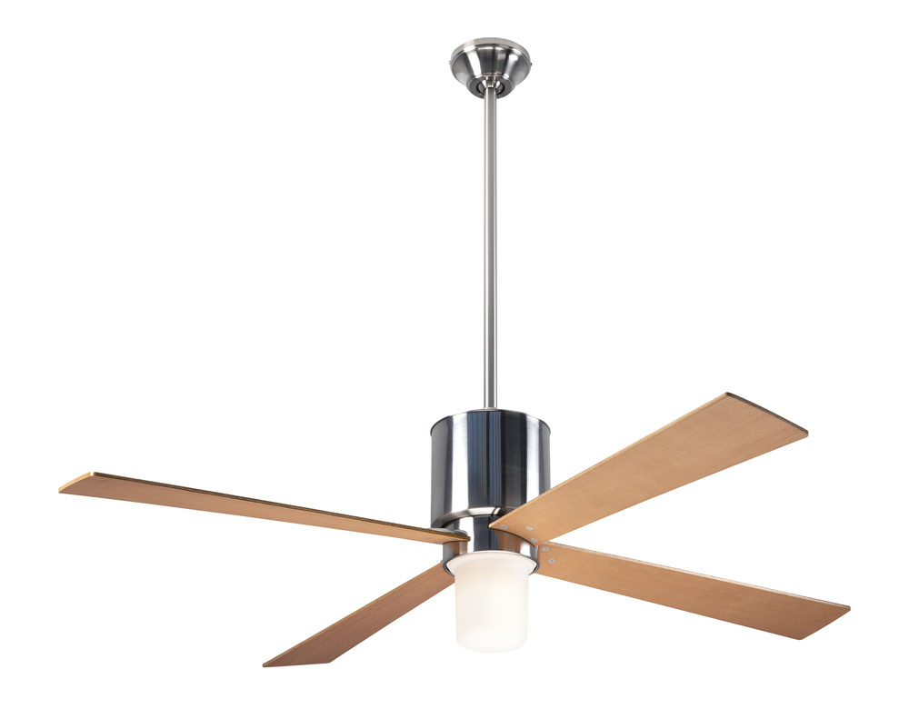 Lapa Fan; Bright Nickel Finish; 50" Maple Blades; 17W LED; Fan Speed and Light Control (2-wire)