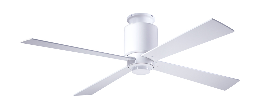 Lapa Flush Fan; Gloss White Finish; 50" White Blades; No Light; Fan Speed Control