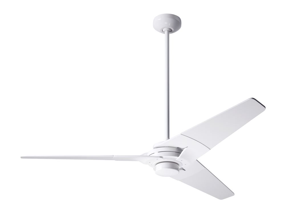 Torsion Fan; Gloss White Finish; 52" Whitewash Blades; No Light; Fan Speed Control