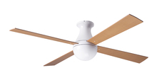 Modern Fan Co. BAL-FM-GW-52-MP-NL-002 - Ball Flush Fan; Gloss White Finish; 52" Maple Blades; No Light; Fan Speed and Light Control (3-w