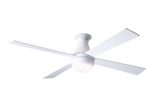 Modern Fan Co. BAL-FM-GW-52-WH-652-002 - Ball Flush Fan; Gloss White Finish; 52" White Blades; 20W LED; Fan Speed and Light Control (3-wi