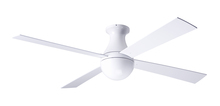 Modern Fan Co. BAL-FM-GW-52-WH-NL-001 - Ball Flush Fan; Gloss White Finish; 52" White Blades; No Light; Fan Speed Control