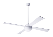 Modern Fan Co. BAL-GW-42-AL-NL-001 - Ball Fan; Gloss White Finish; 42" Aluminum Blades; No Light; Fan Speed Control