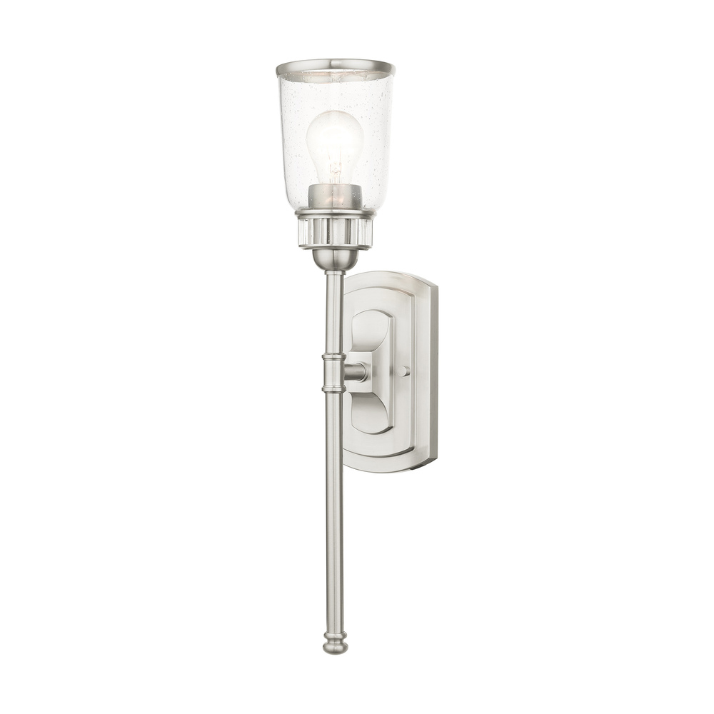 1 Lt Brushed Nickel Single Sconce