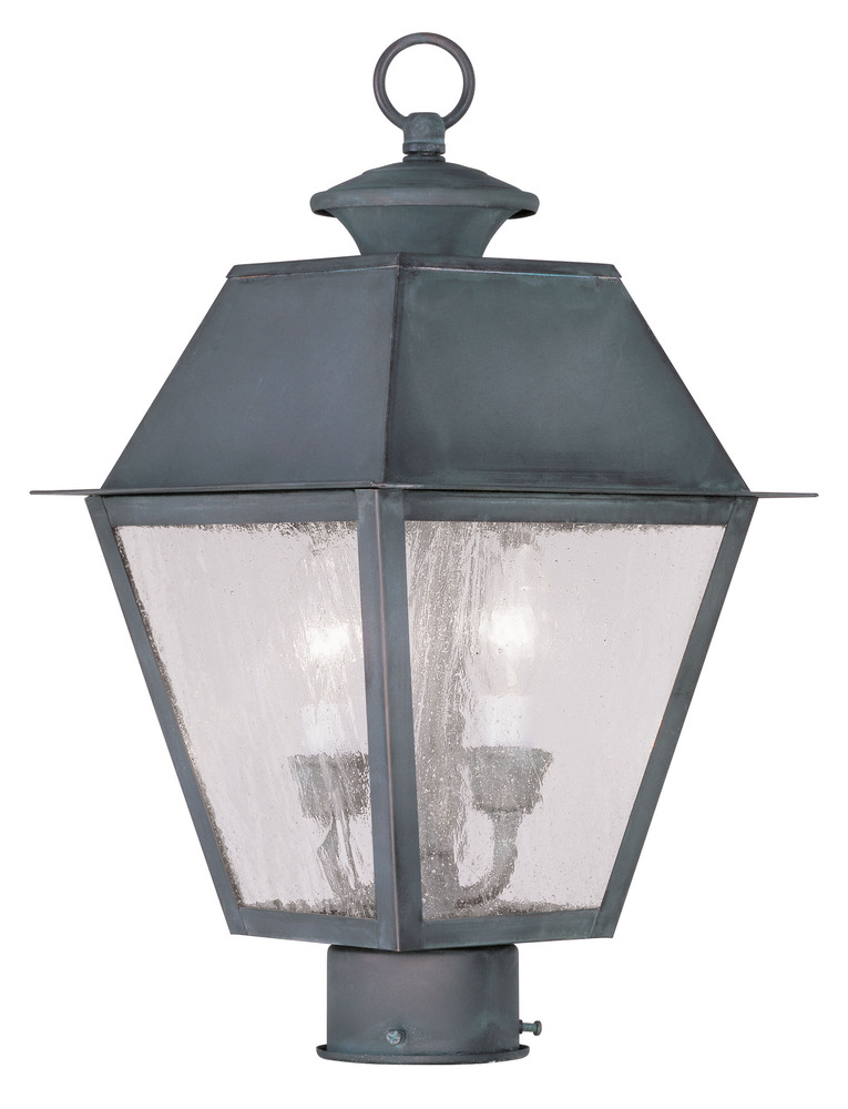 2 Light Charcoal Outdoor Post Lantern