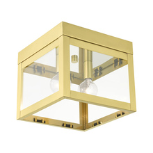 Livex Lighting 20588-12 - 2 Lt Satin Brass  Flush Mount