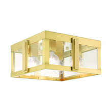 Livex Lighting 27723-08 - 4 Lt Natural Brass Outdoor Flush Mount