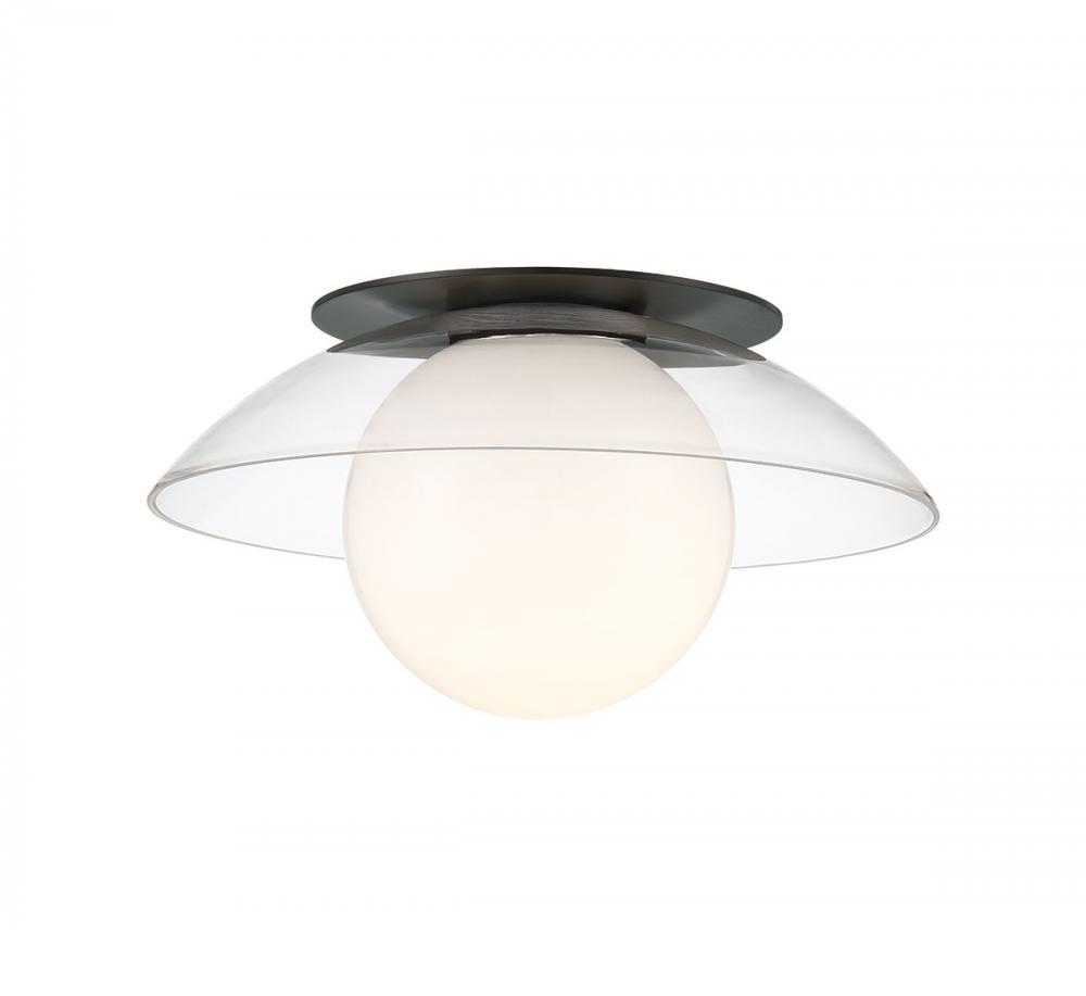 Ancona, Small 1 Light Ceiling / Wall Mount, Metallic Black