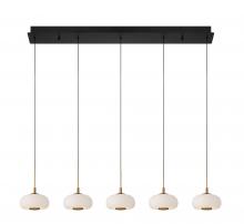 Lib & Co. US 10199-02 - Adelfia, 5 Light Linear LED Chandelier, Matte Black