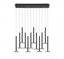 Lib & Co. US 12107-02 - Piatto, 12 Light Linear LED Chandelier, Matte Black