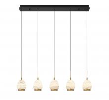 Lib & Co. US 12141-02 - Lucidata, 5 Light Linear LED Chandelier, Matte Black