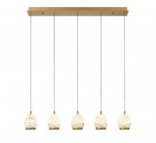 Lib & Co. US 12141-030 - Lucidata, 5 Light Linear LED Chandelier, Painted Antique Brass