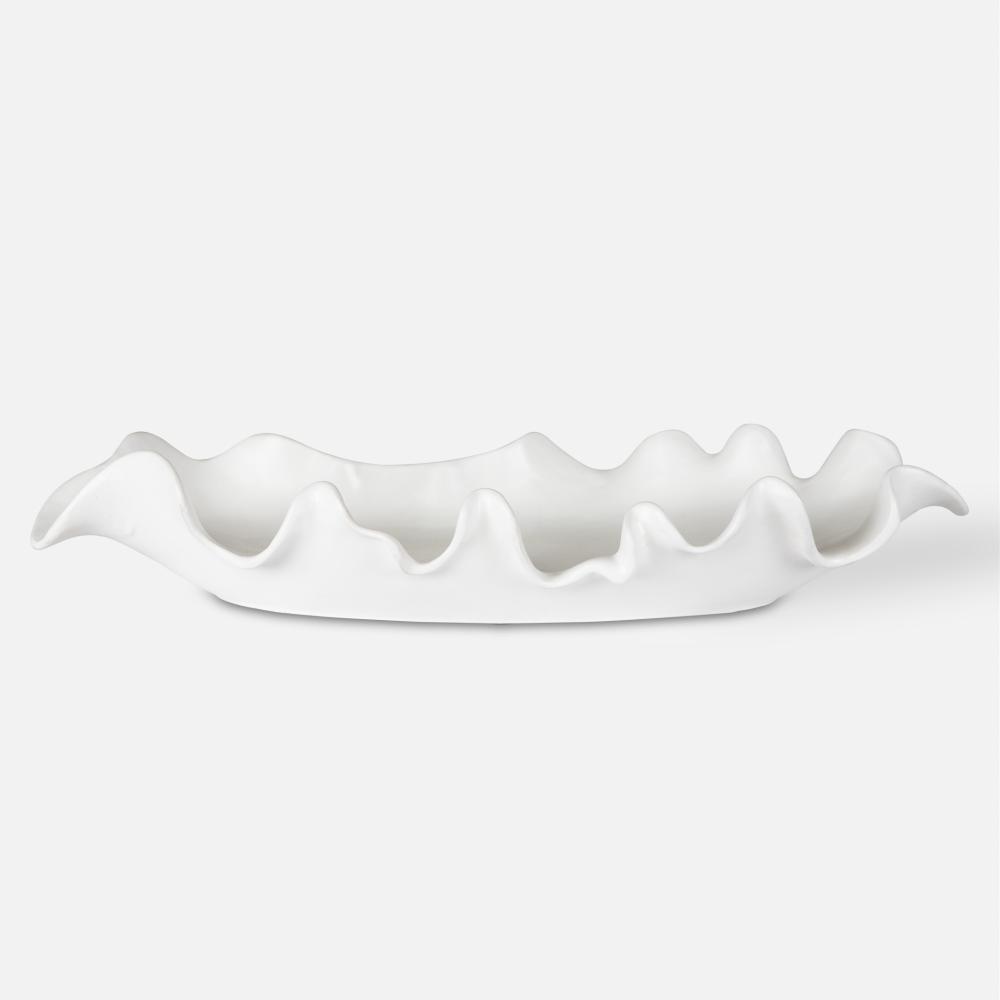 Ruffled Feathers Modern White Bowl