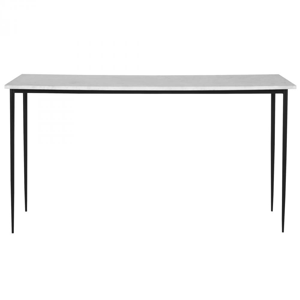 Uttermost Nightfall White Marble Console Table