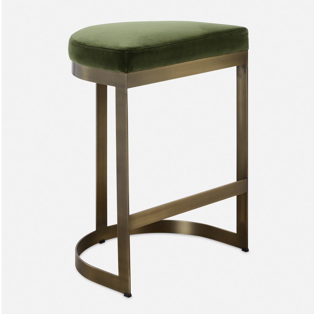 Uttermost Ivanna Brass Moss Counter Stool