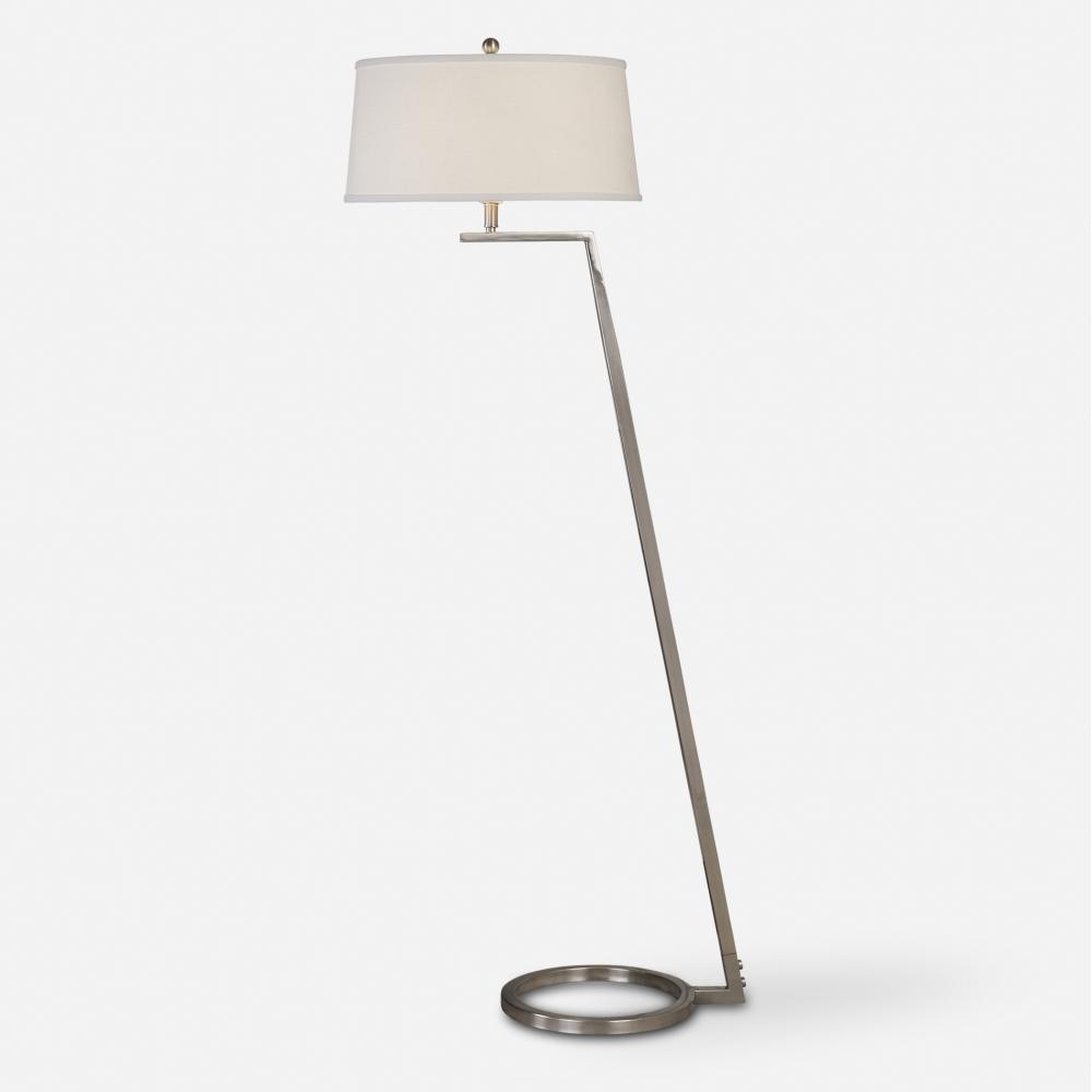 Uttermost Ordino Modern Nickel Floor Lamp