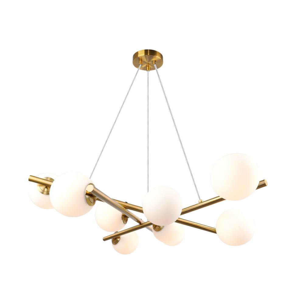 Modena-9-Light Chandelier-Plated Brushed Brass