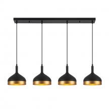 Artcraft SC13354BK - Dash Collection 4-Light Island Light, Black & Gold