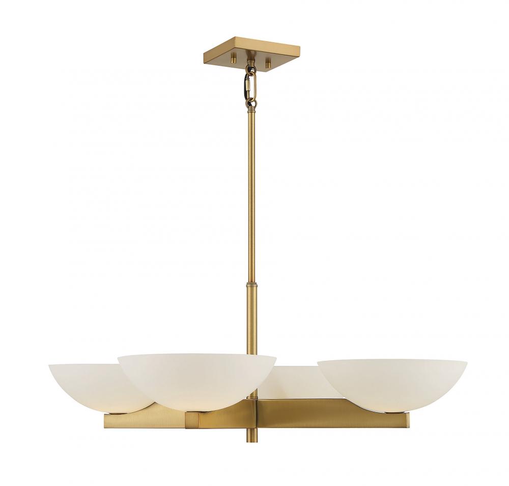 Fallon 4-Light Chandelier in Warm Brass