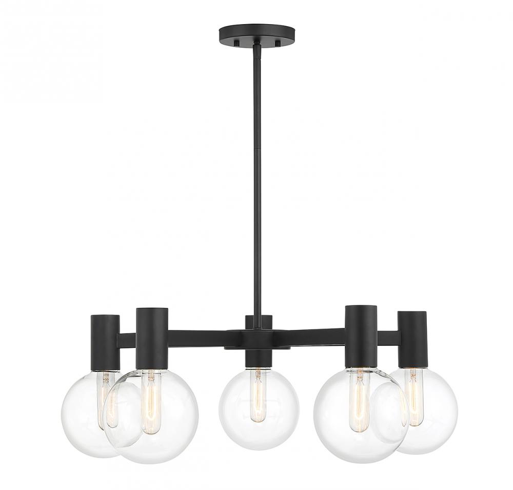 Wright 5-Light Chandelier in Matte Black