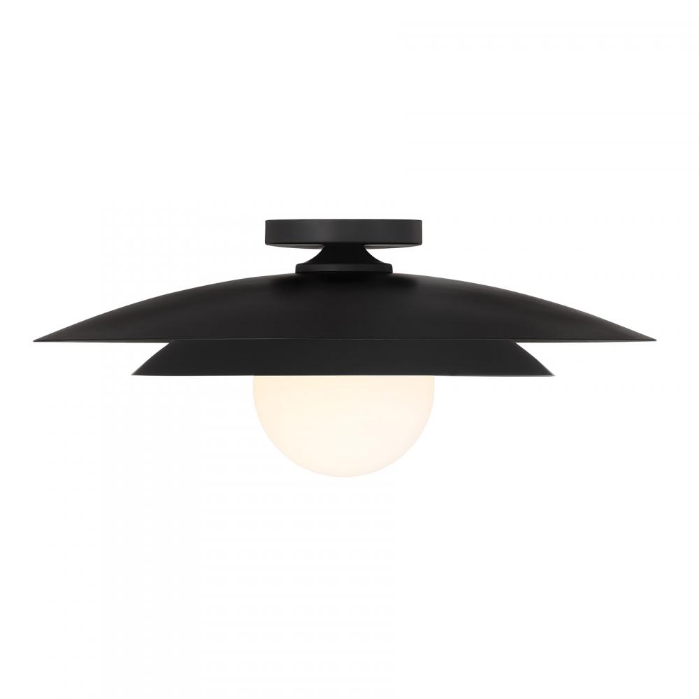 Sherrer 1-Light Ceiling Light in Matte Black