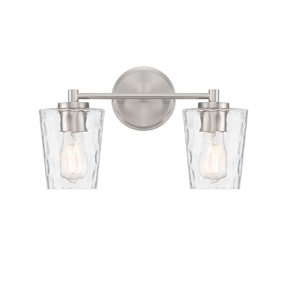 Ballas 2-Light Bathroom Vanity Light in Satin Nickel