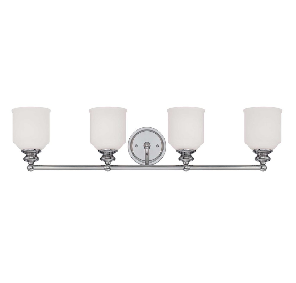 Melrose 4-Light Bathroom Vanity Light in Polished Chrome