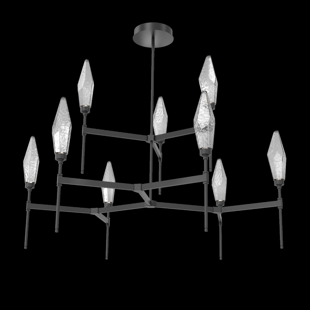 Rock Crystal Round Belvedere Chandelier-54-Matte Black