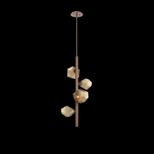 Hammerton CHB0039-T4-BB-B-001-L3 - Gem 4pc Twisted Vine-Burnished Bronze-Bronze Blown Glass-Threaded Rod Suspension-LED 3000K