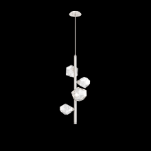 Hammerton CHB0039-T4-BS-C-001-L3 - Gem 4pc Twisted Vine-Beige Silver-Clear Blown Glass-Threaded Rod Suspension-LED 3000K