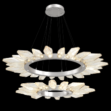 Hammerton CHB0050-2T-BS-CA-CA1-L1 - Rock Crystal Radial Ring Two Tier - 42/56-Metallic Beige Silver