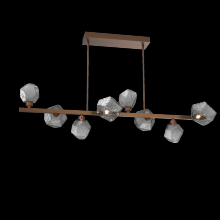 Hammerton PLB0039-T8-BB-S-001-L3 - Gem 8pc Twisted Branch-Burnished Bronze-Smoke Blown Glass-Threaded Rod Suspension-LED 3000K