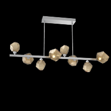 Hammerton PLB0039-T8-CS-B-001-L3 - Gem 8pc Twisted Branch-Classic Silver-Bronze Blown Glass-Threaded Rod Suspension-LED 3000K