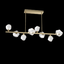 Hammerton PLB0039-T8-GB-C-001-L1 - Gem 8pc Twisted Branch-Gilded Brass-Clear Blown Glass-Threaded Rod Suspension-LED 2700K