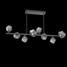 Hammerton PLB0039-T8-GP-S-001-L3 - Gem 8pc Twisted Branch-Graphite-Smoke Blown Glass-Threaded Rod Suspension-LED 3000K