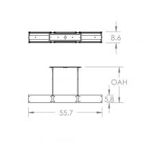 Hammerton PLB0044-56-MB-SG-001-L3 - Textured Glass Linear - 56-Inch (LED)