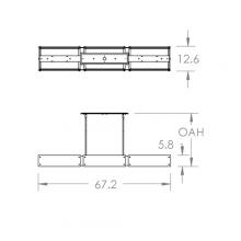 Hammerton PLB0044-67-BS-SG-001-E2 - Textured Glass Linear Suspension-67-Metallic Beige Silver