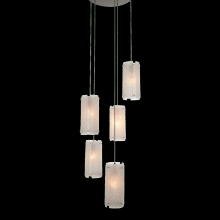 Hammerton CHB0044-08-NB-BG-C01-E2 - Textured Glass Round 8pc Multi-Pendant