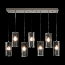 Hammerton PLB0044-07-GP-IW-C01-E2 - Textured Glass Linear 7pc Multi-Pendant