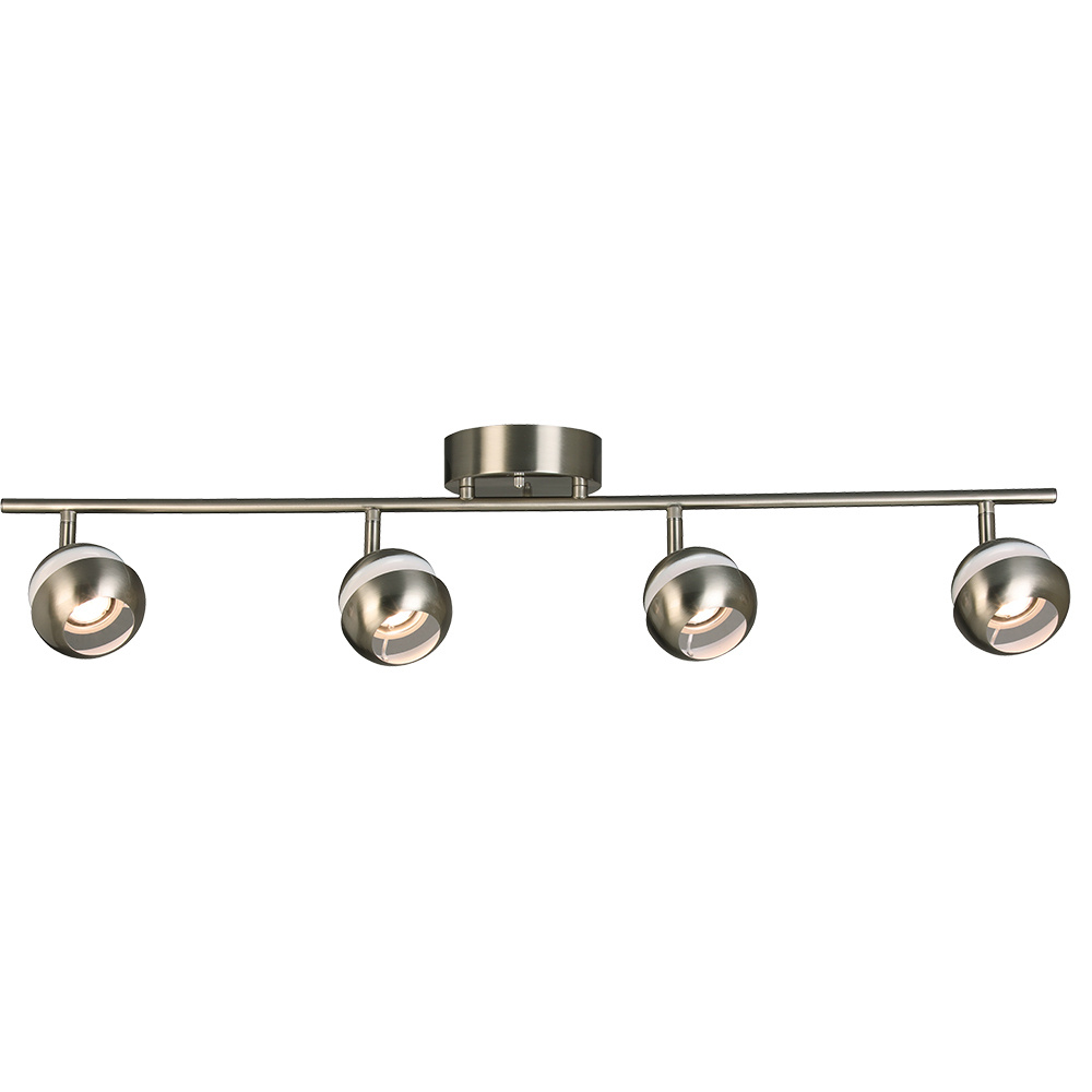4 LT Integrated LED Track Light w/ Brushed Nickel Finish & Adjustable Lamp Heads