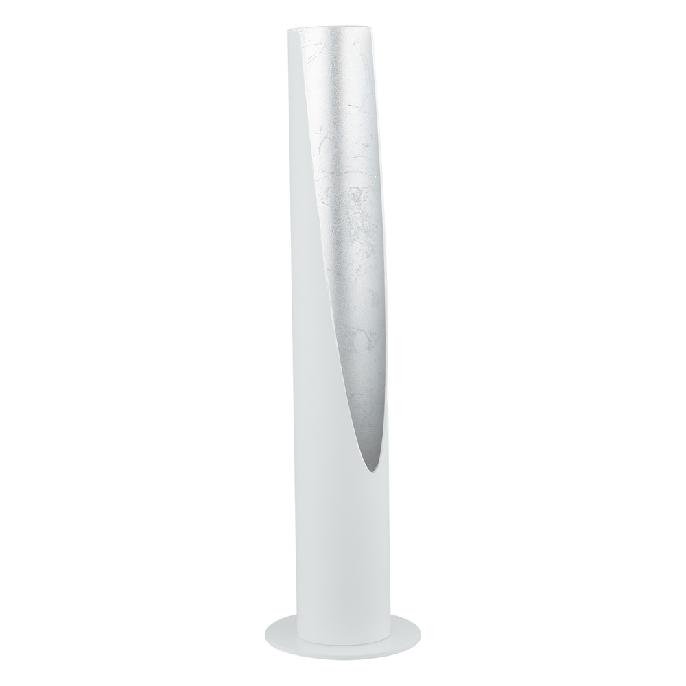 1x10W Table Lamp w/ Matte White & Silver Finish