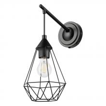 Eglo 205306A - Tarbes - 1 LT Open Frame Geometric Wall Light with a Matte Black Finish 1-60W E26 Bulb