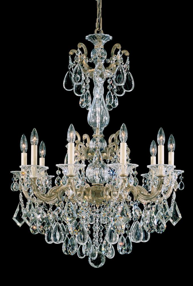 La Scala 10 Light 120V Chandelier in Etruscan Gold with Heritage Handcut Crystal