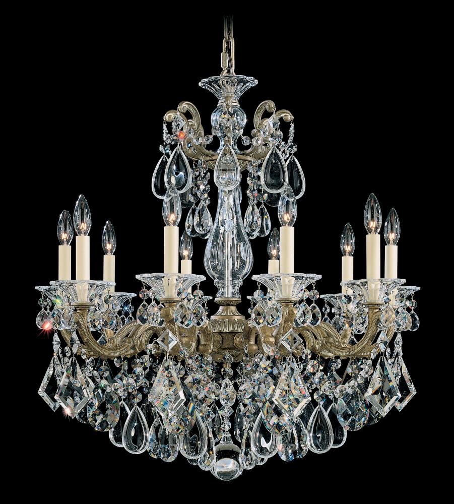 La Scala 10 Light 120V Chandelier in Etruscan Gold with Heritage Handcut Crystal