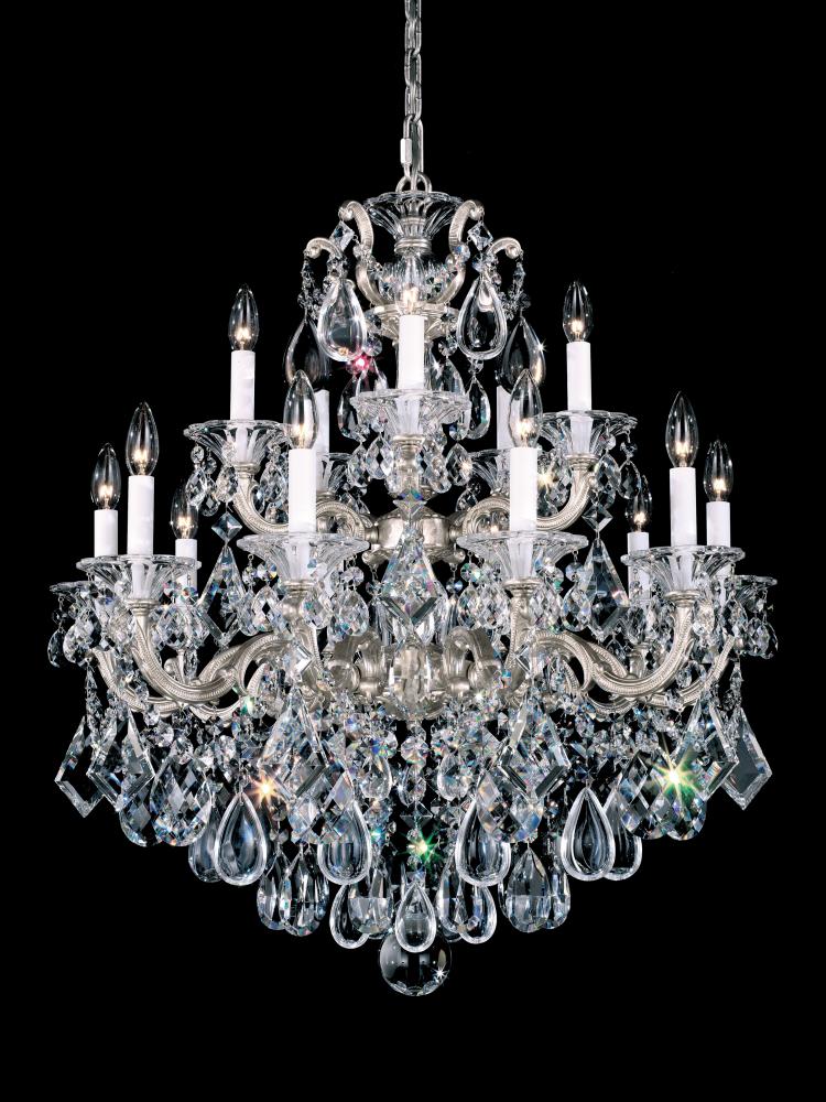 La Scala 15 Light 120V Chandelier in Etruscan Gold with Heritage Handcut Crystal