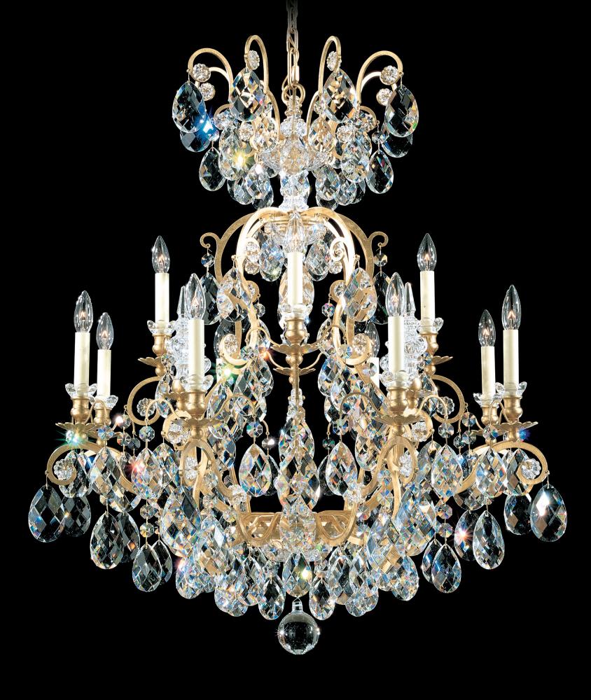 Renaissance 13 Light 120V Chandelier in Heirloom Bronze with Clear Heritage Handcut Crystal